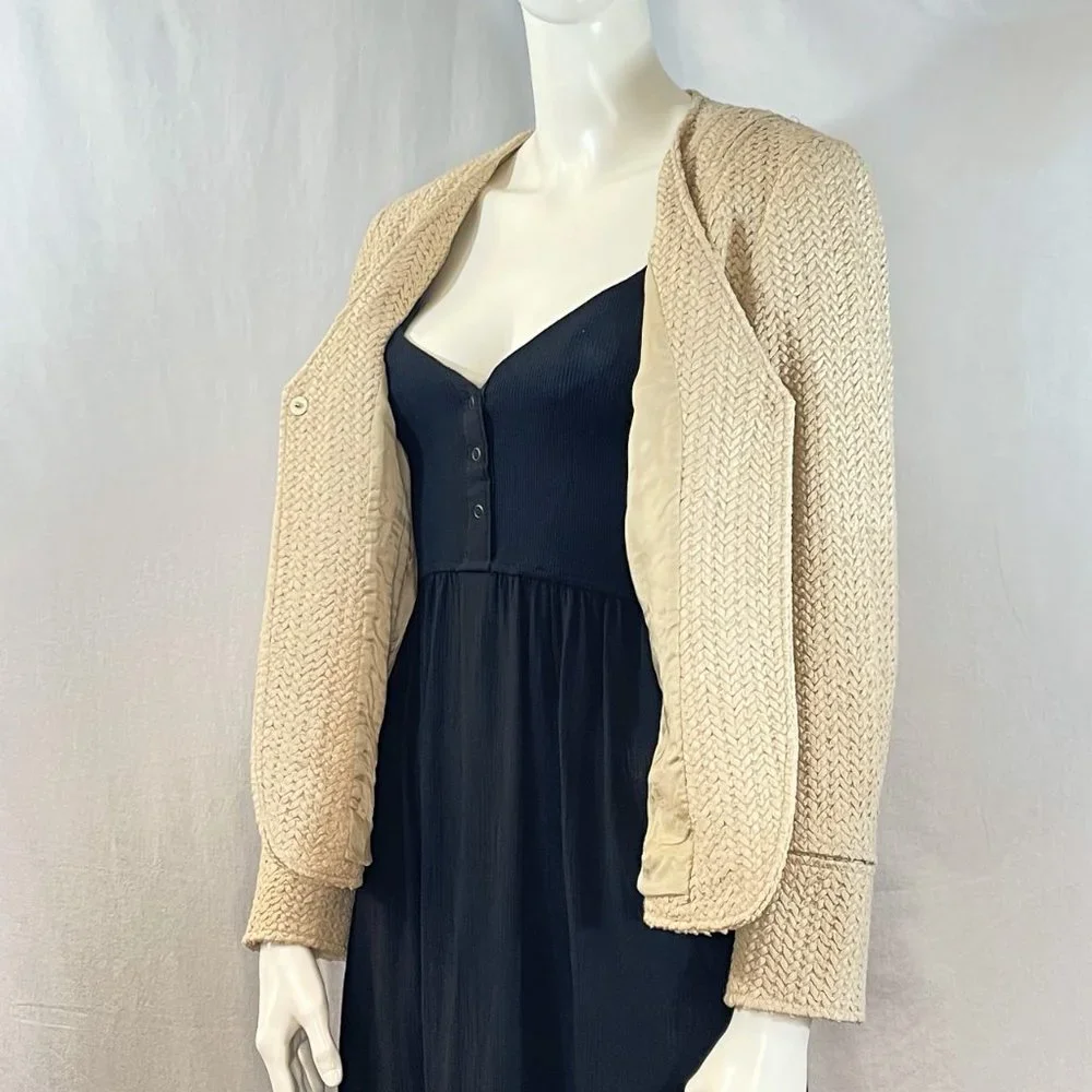 Woven Look Collarless Blazer | Lafayette 148 New York - Picture 7 of 9